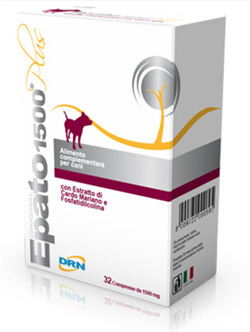 DRN Epato 1500 Plus. Tilskudsfoder til støtte af leveren hos hund. 32 tabletter